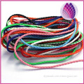 High quality 3.5mm wide colorful PU material imitation leather braided cord wholesale